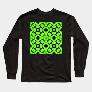 Pretty Green Leaves Lucky Clover Greenery Pattern 5 Long Sleeve T-Shirt